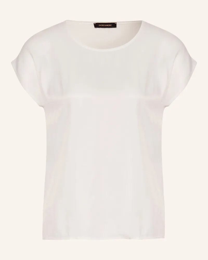More & More T-Shirt Im Materialmix weiss Ecru
