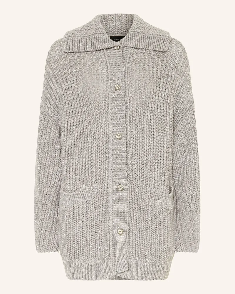 Marc Cain Oversized-Strickjacke Mit Cashmere Und Pailletten grau 820