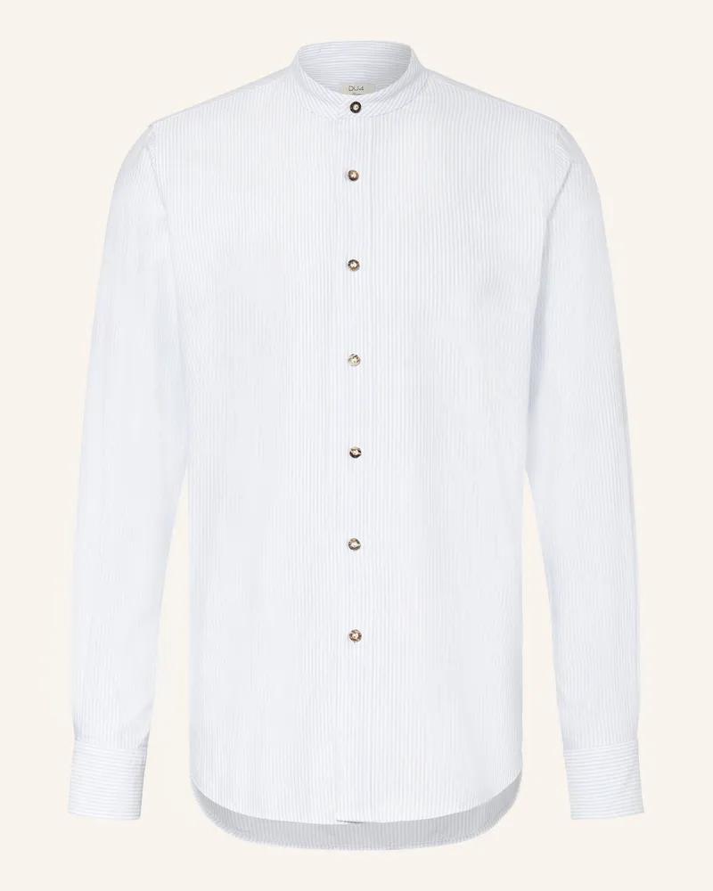 DU4 Trachtenhemd Hansi Regular Fit Mit Stehkragen blau Weiss