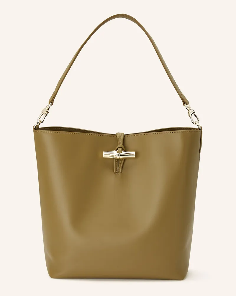 Longchamp Schultertasche Le Roseau Medium gruen Oliv