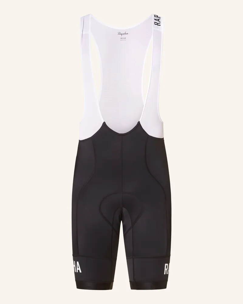 Rapha Radhose PRO TEAM TRAINING BIB mit Trägern und gepolstertem Einsatz Schwarz