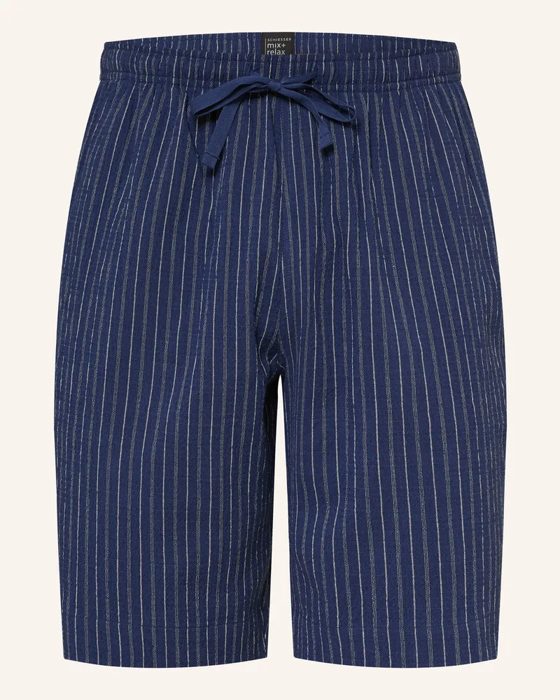Schiesser Lounge-Shorts Mix + Relax blau Dunkelblau
