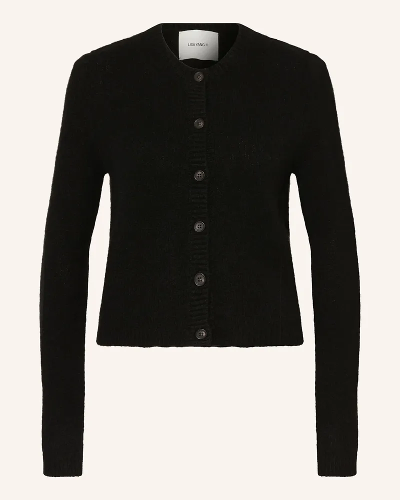 Lisa Yang Strickjacke Felicia Mit Cashmere schwarz Schwarz