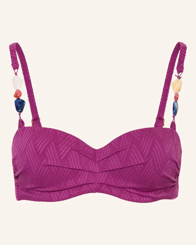 Cyell Bügel-Bikini-Top Texture Voila Mit Schmuckperlen lila Fuchsia