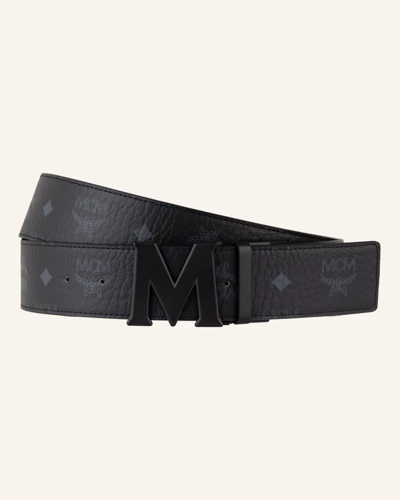 MCM Gürtel zum Wenden Schwarz