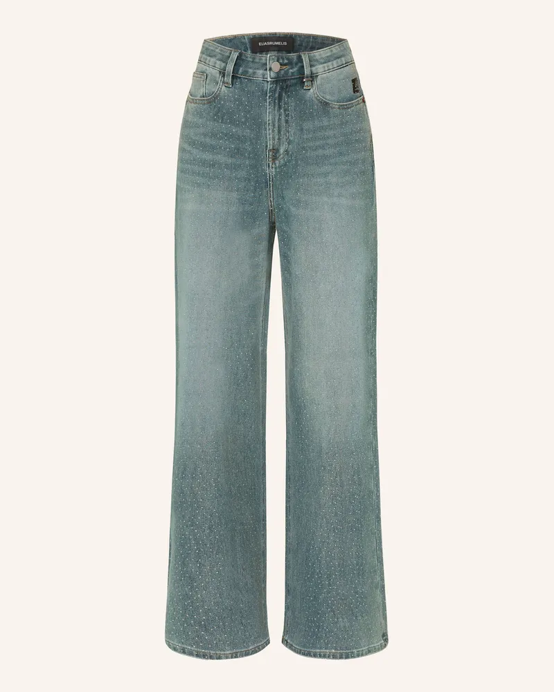 Elias Rumelis Wide Leg Jeans Kalea Sparkle Mit Schmucksteinen blau 1161