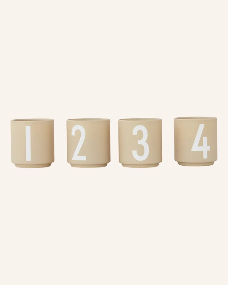 DESIGN LETTERS 4er-Set Kerzenhalter Beige