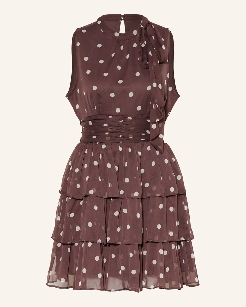 Neo Noir Kleid May Mit Rüschen braun Dunkelbraun