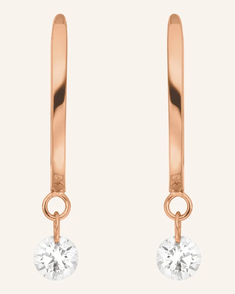 Leaf Creolen PURE aus 18 Karat Roségold  mit Diamanten Roségold