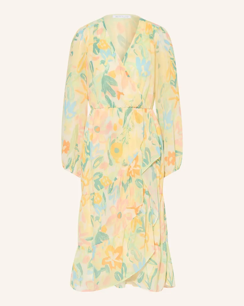 Betty Barclay Wickelkleid Mit Volants gelb Hellgelb