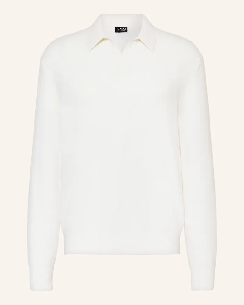 Ermenegildo Zegna Strick-Poloshirt aus Cashmere Ecru