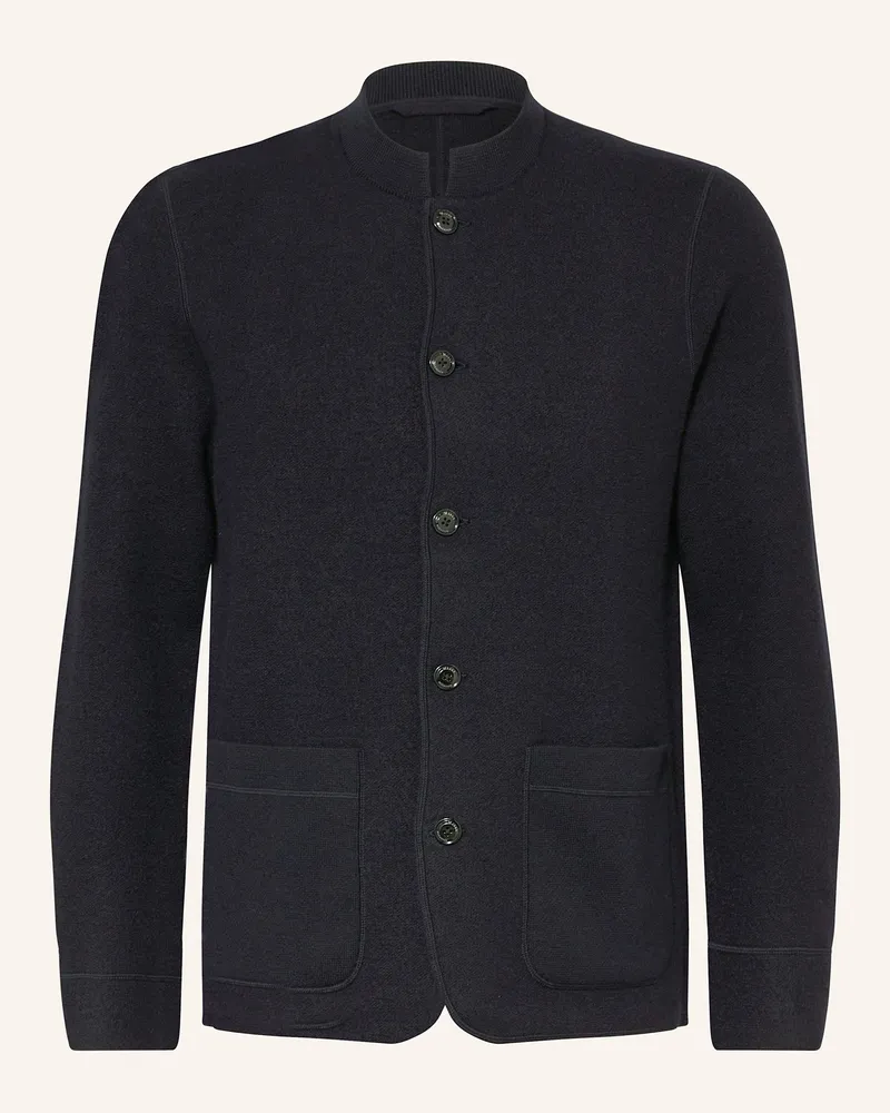 Maerz Strickjacke aus Merinowolle Dunkelblau
