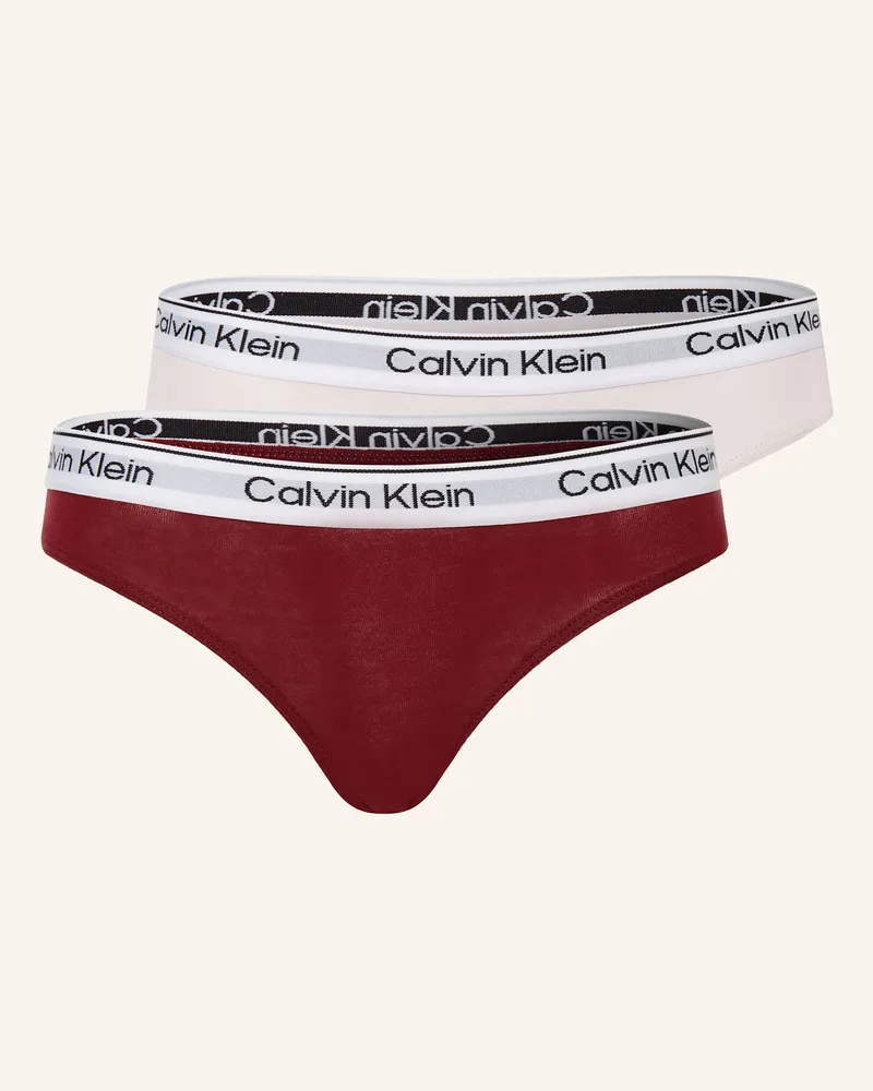Calvin Klein 2er-Pack Slips ICON COTTON STRETCH Dunkelrot