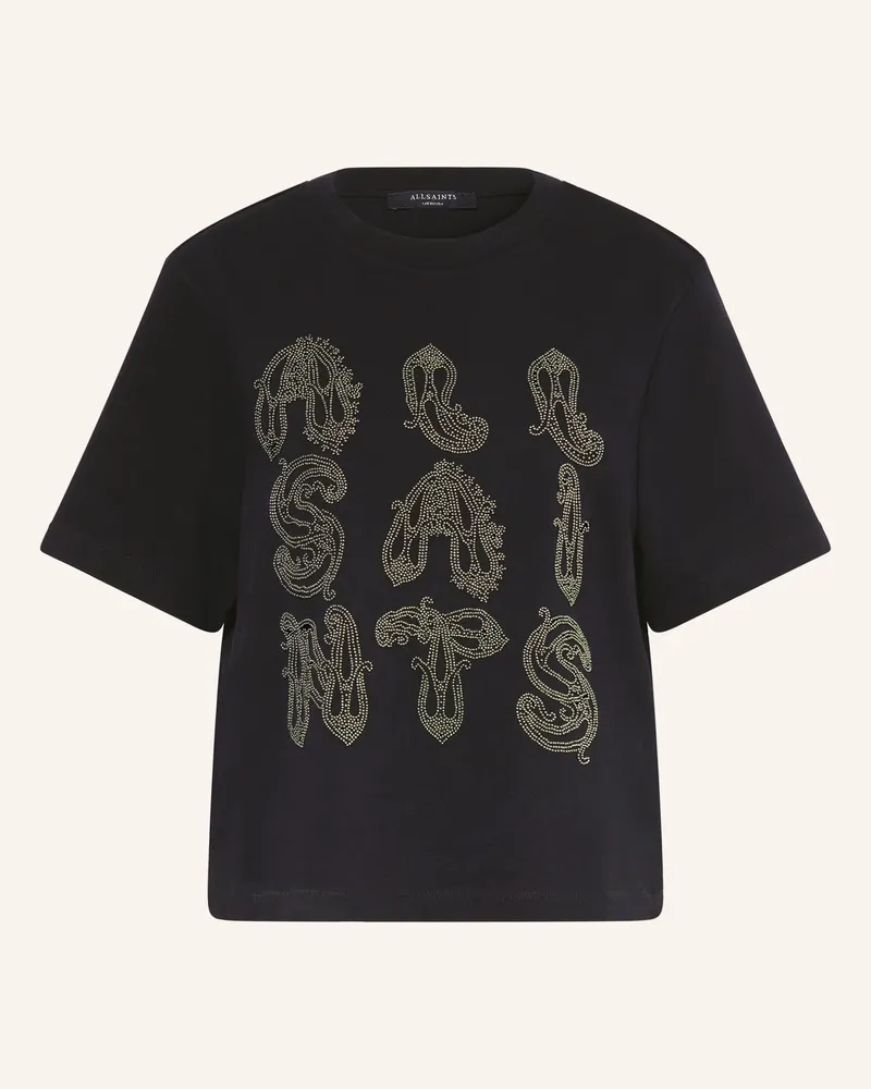 AllSaints T-Shirt ELLA LISA mit Schmuckperlen Schwarz