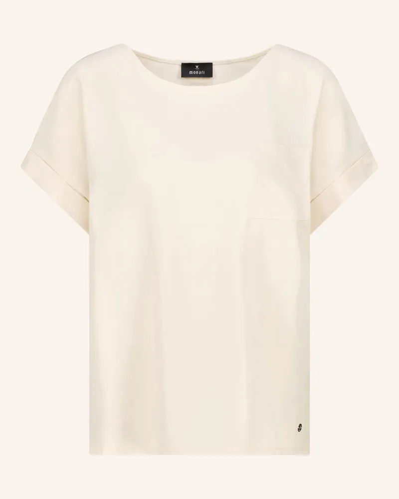 monari Blusenshirt Im Materialmix weiss Creme