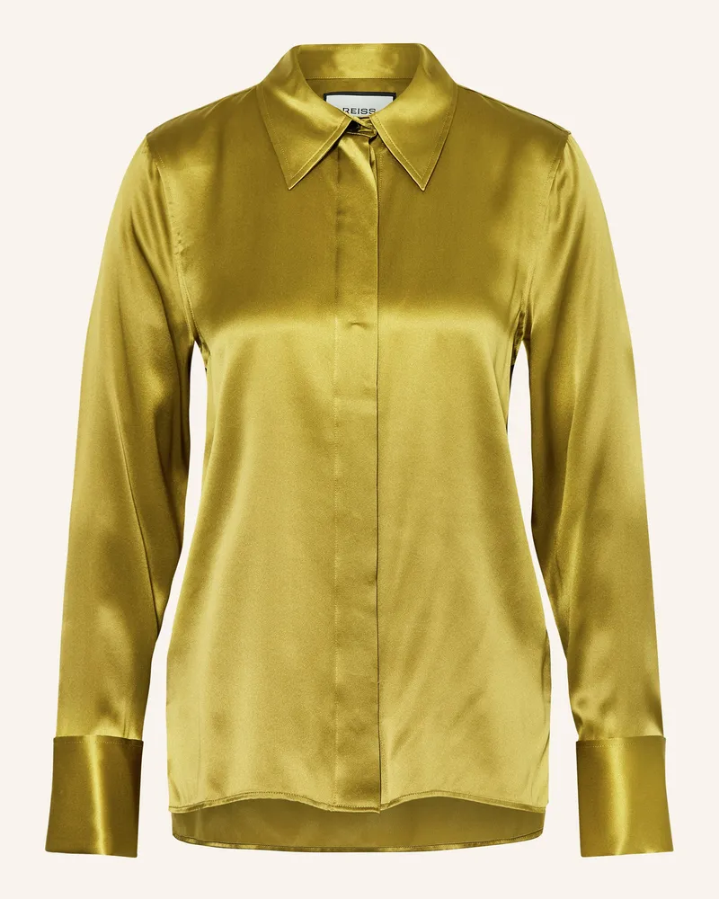 Reiss Hemdbluse Ameira Aus Seide gruen Khaki