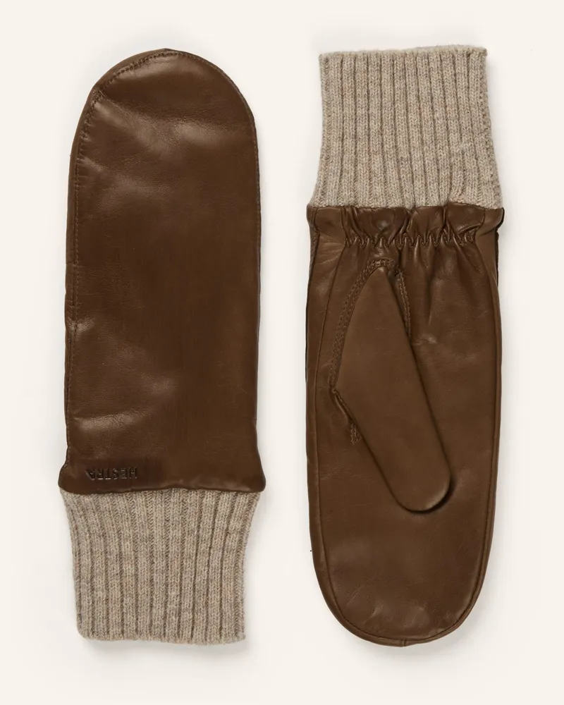 Hestra Lederfäustlinge Tina braun Braun