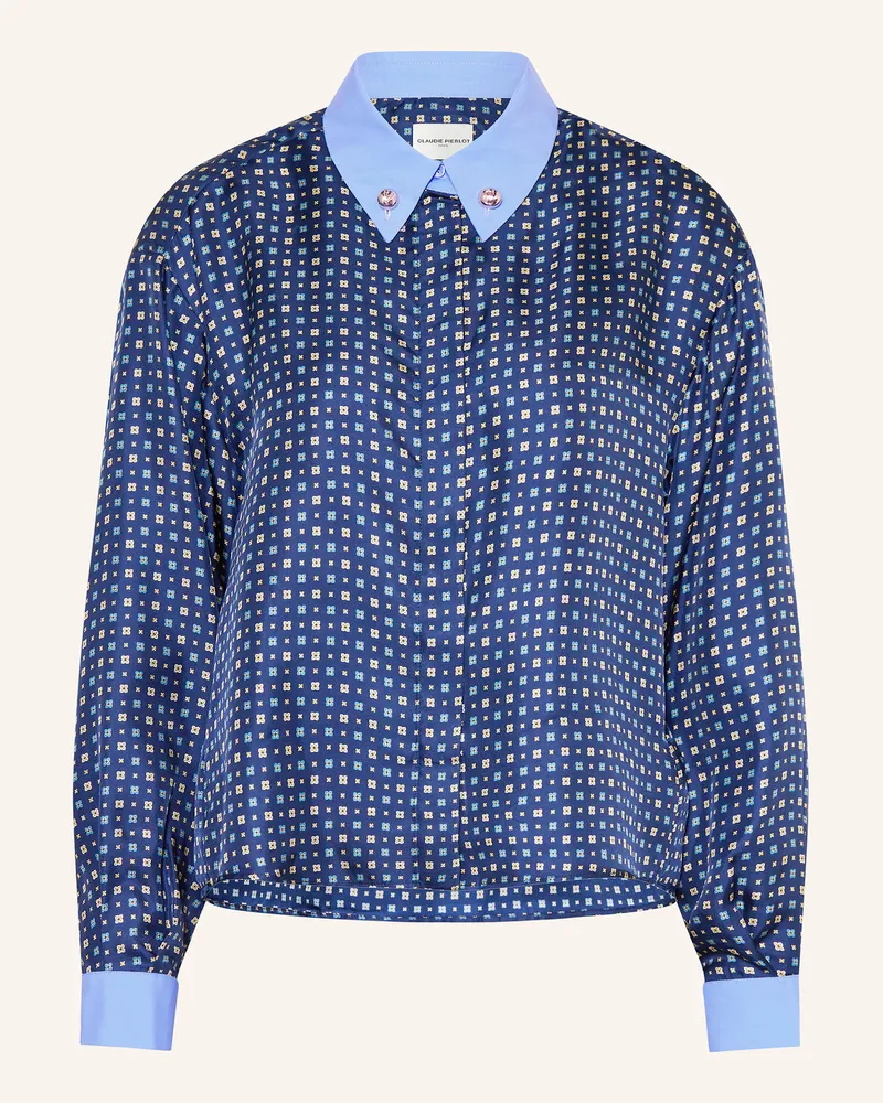 Claudie Pierlot Hemdbluse aus Seide Dunkelblau