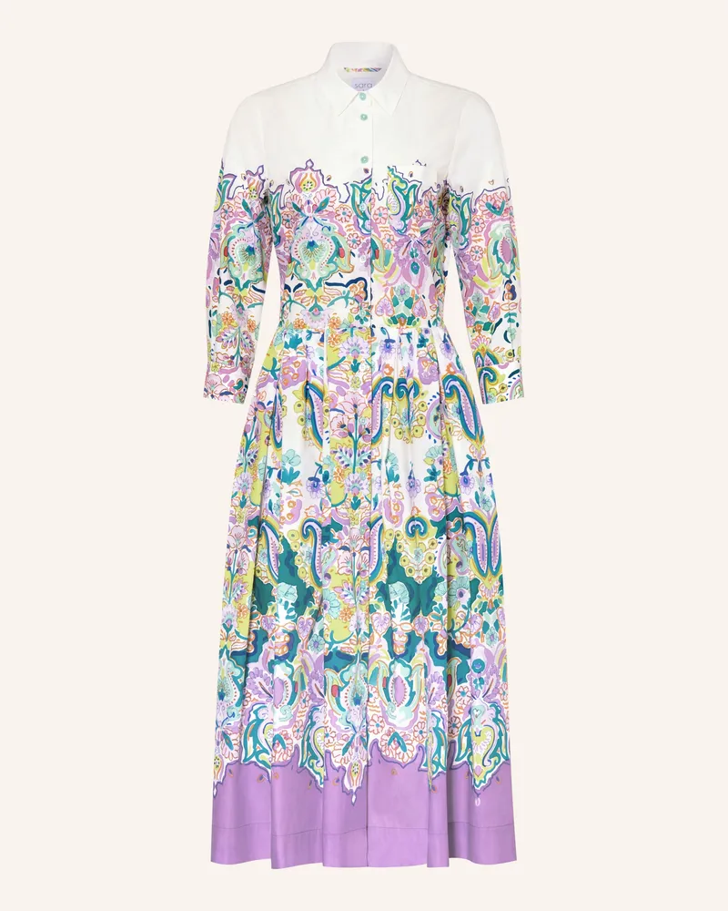 Sara Roka Hemdblusenkleid Nidina Mit 3/4-Arm weiss Weiss