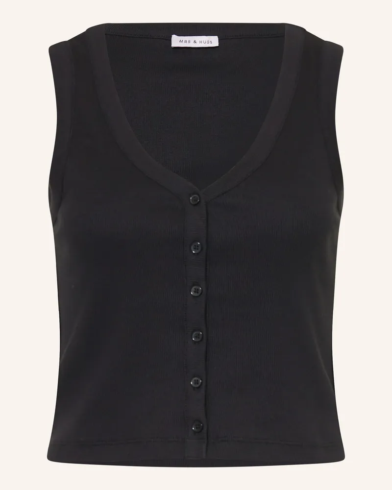 Mrs & HUGS Jerseytop schwarz Schwarz