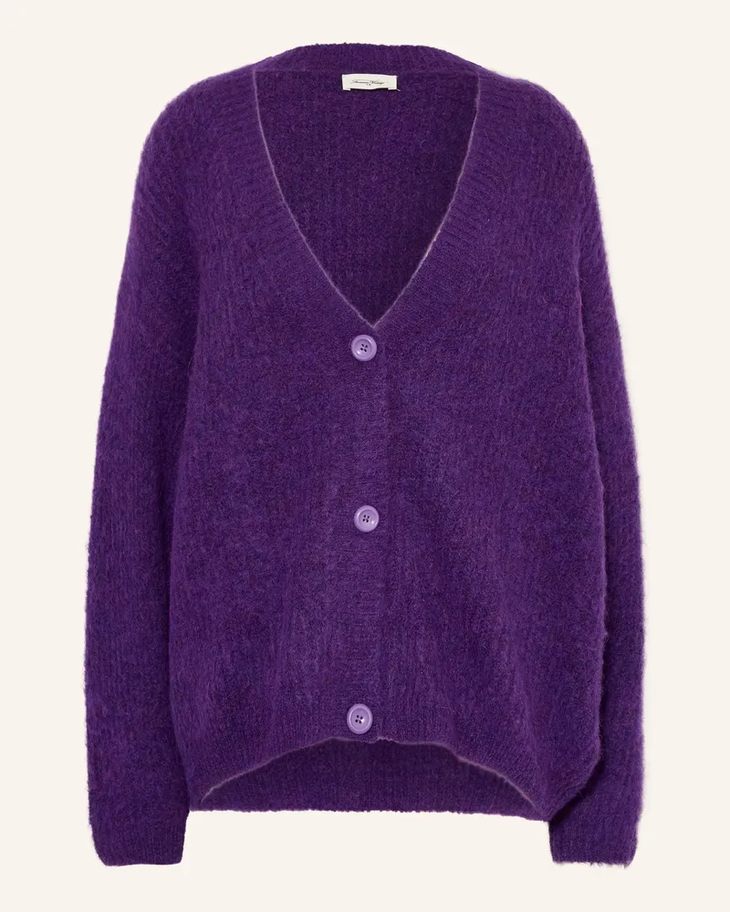 American Vintage Strickjacke East Mit Alpaka lila Dunkellila