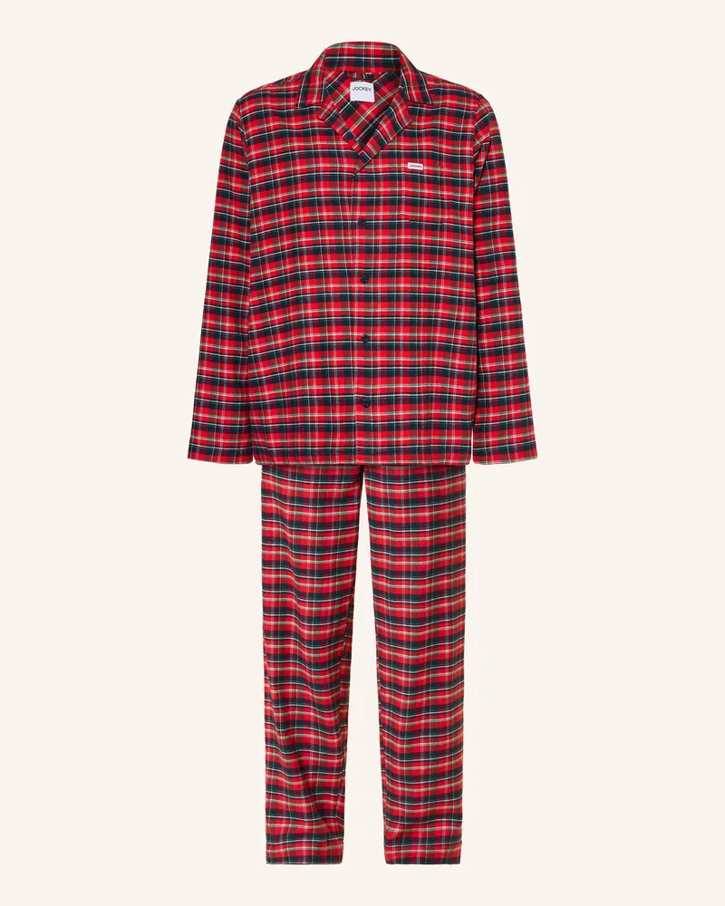 Jockey Schlafanzug Everyday Aus Flanell rot Rot