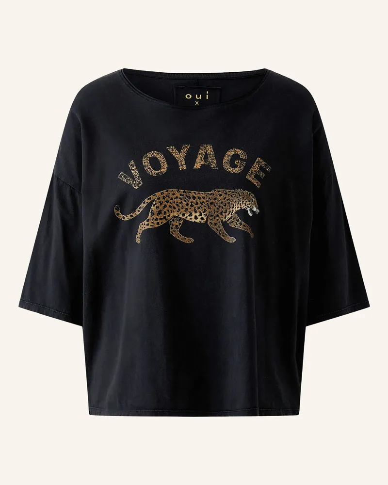 Oui  T-Shirt Mit Schmucksteinen schwarz Schwarz