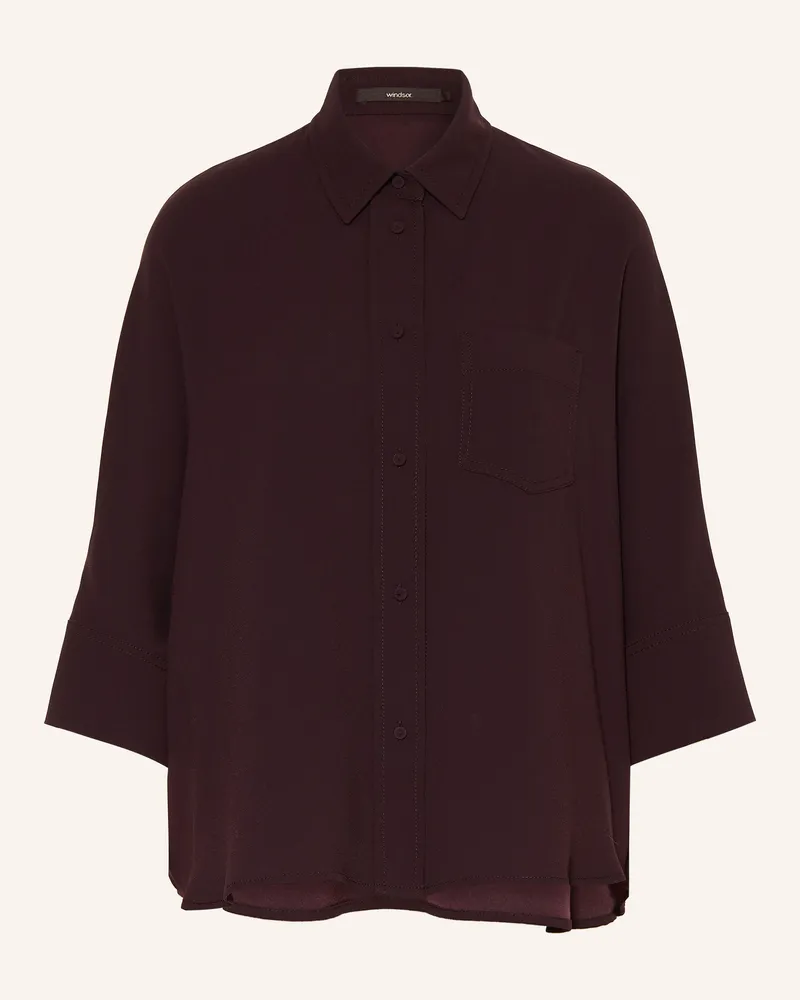 windsor. Hemdbluse Mit 3/4-Arm rot Dunkelbraun