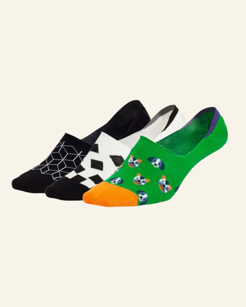 DillySocks Füßlinge Hidden Dog Geometrics gruen Schwarz