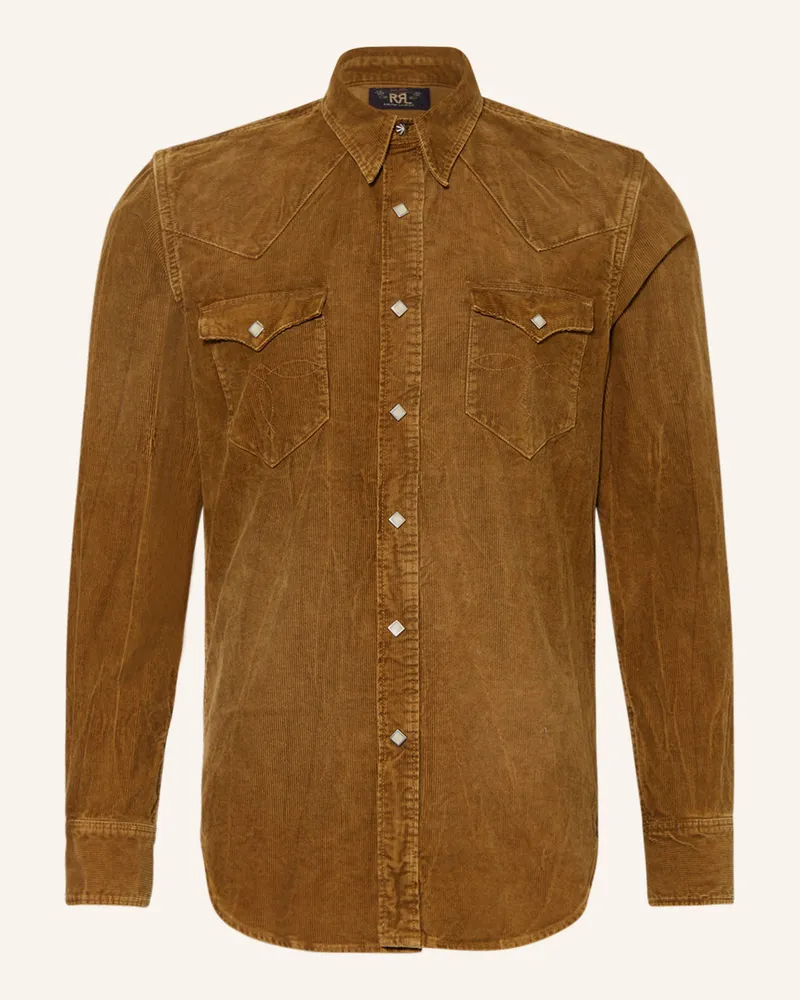 RRL Cordhemd Regular Fit Braun