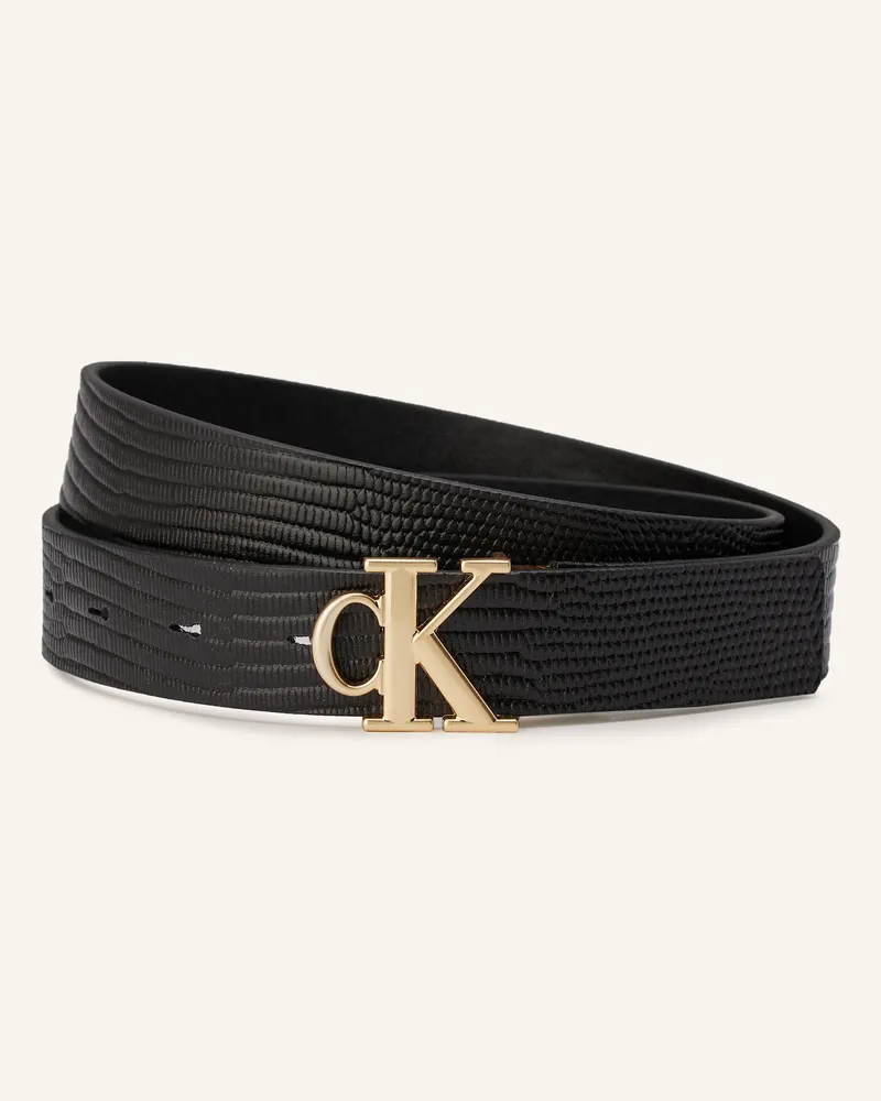 Calvin Klein Ledergürtel zum Wenden Schwarz