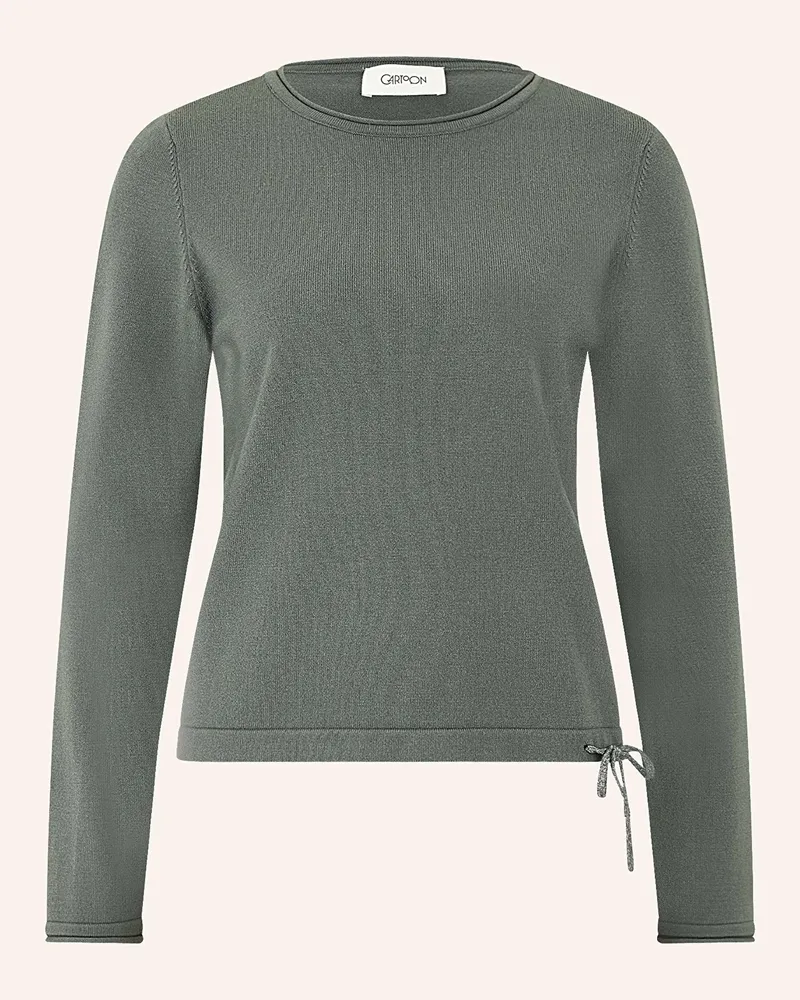Cartoon Pullover Dunkelgrün