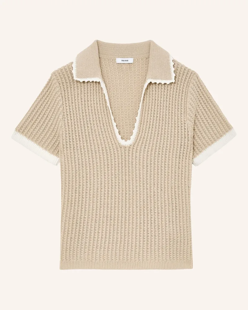 Reiss Strick-Poloshirt Ottilie beige Hellbraun