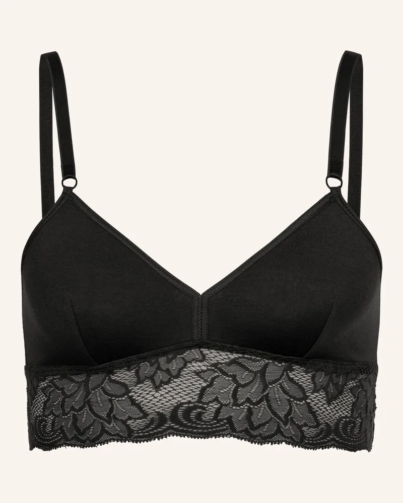 Ehrlich Textil Amelie Bralette Mit Spitze Bügellos Aus Modal - Verstellbare Träger schwarz Schwarz