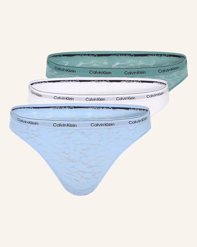 Calvin Klein 3er-Pack Slips MODERN LACE Grün