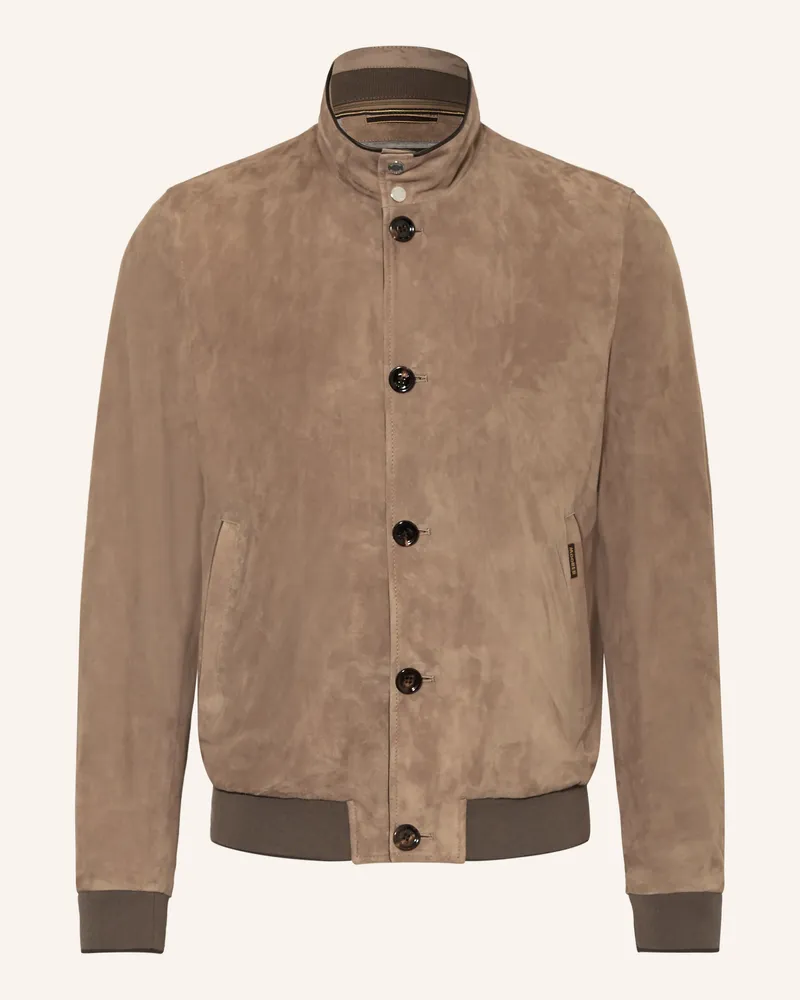 MOORER Lederblouson BERNIE mit herausnehmbarer Blende Taupe