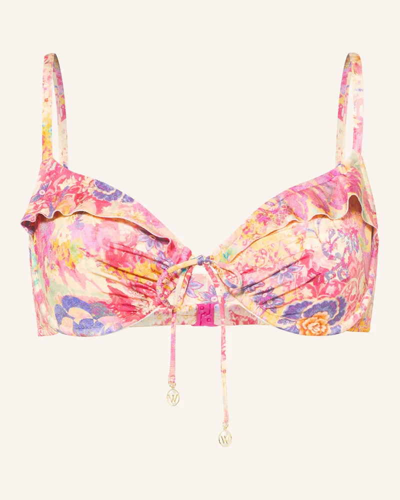 watercult Bügel-Bikini-Top Ornament Drift pink Dunkelgelb