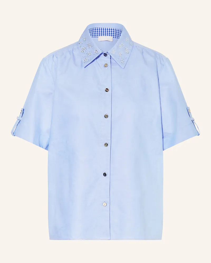 Liu Jo Bluse mit Schmucksteinen Hellblau