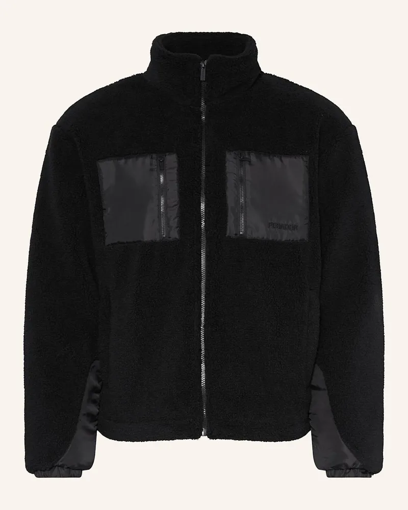 PEGADOR Teddyfell-Jacke ARCHER Schwarz