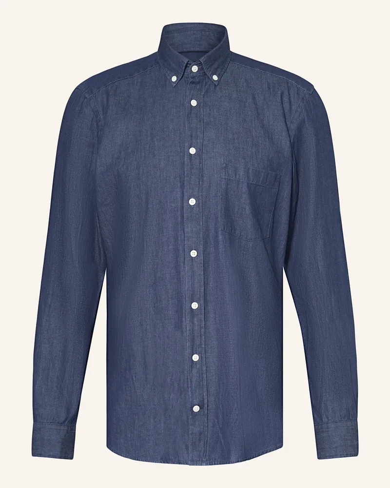 Strokesman's Hemd Regular Fit in Jeansoptik Dunkelblau