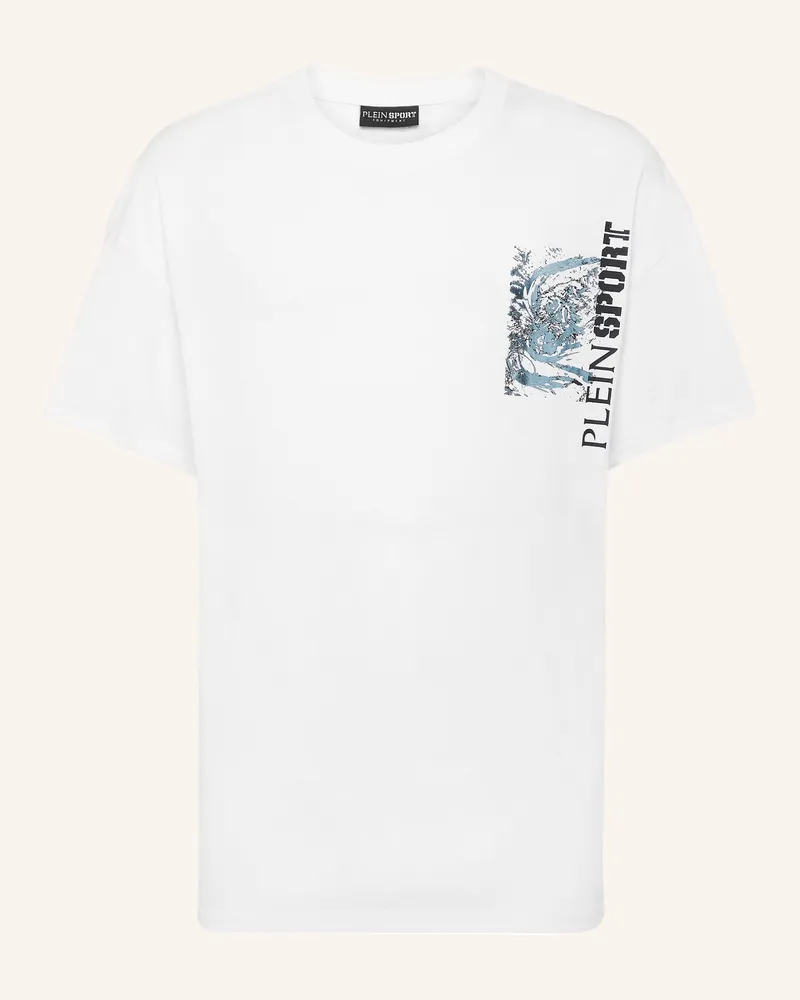 Philipp Plein PLEIN SPORT T-Shirt Rundhalsausschnitt TIGER Weiss