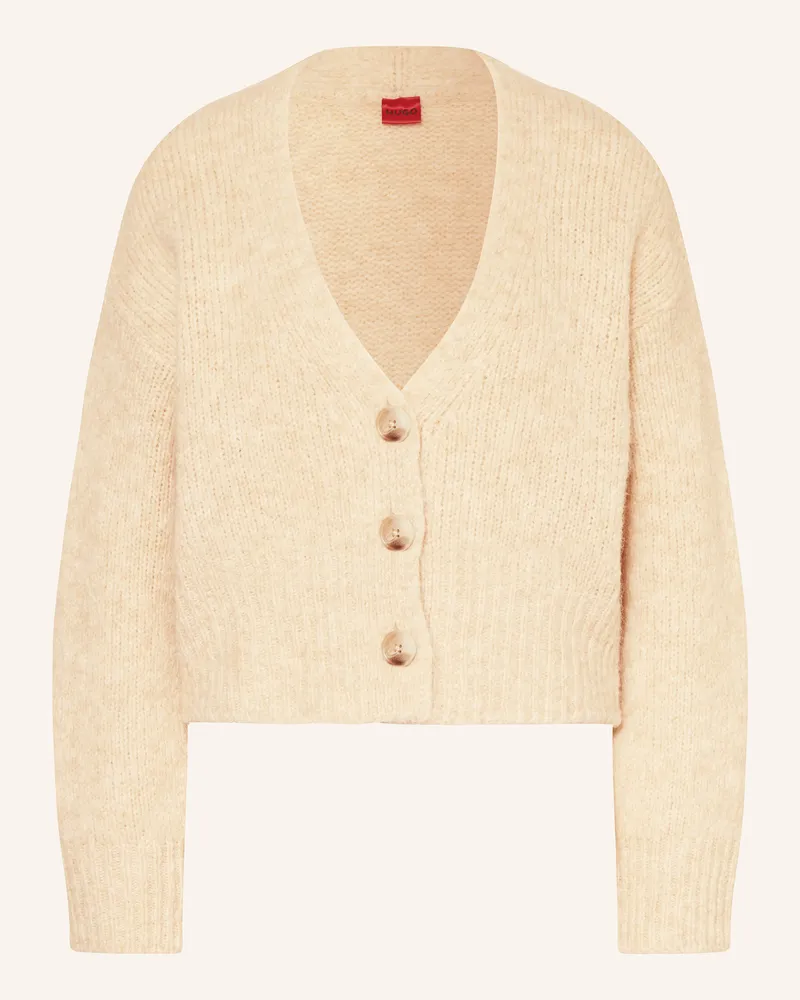 HUGO BOSS Strickjacke SEBANIA Hellbraun