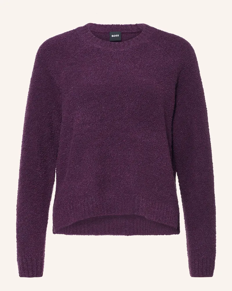 HUGO BOSS Bouclé-Pullover Febisana lila Dunkellila