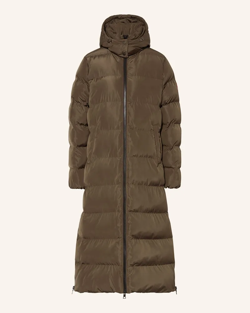 No. 1 Como Steppmantel mit abnehmbarer Kapuze Khaki