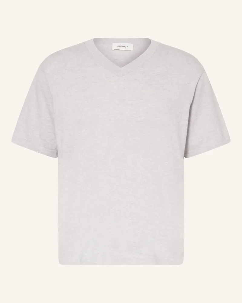 Lisa Yang Strickshirt BRAYDEN mit Cashmere Hellgrau