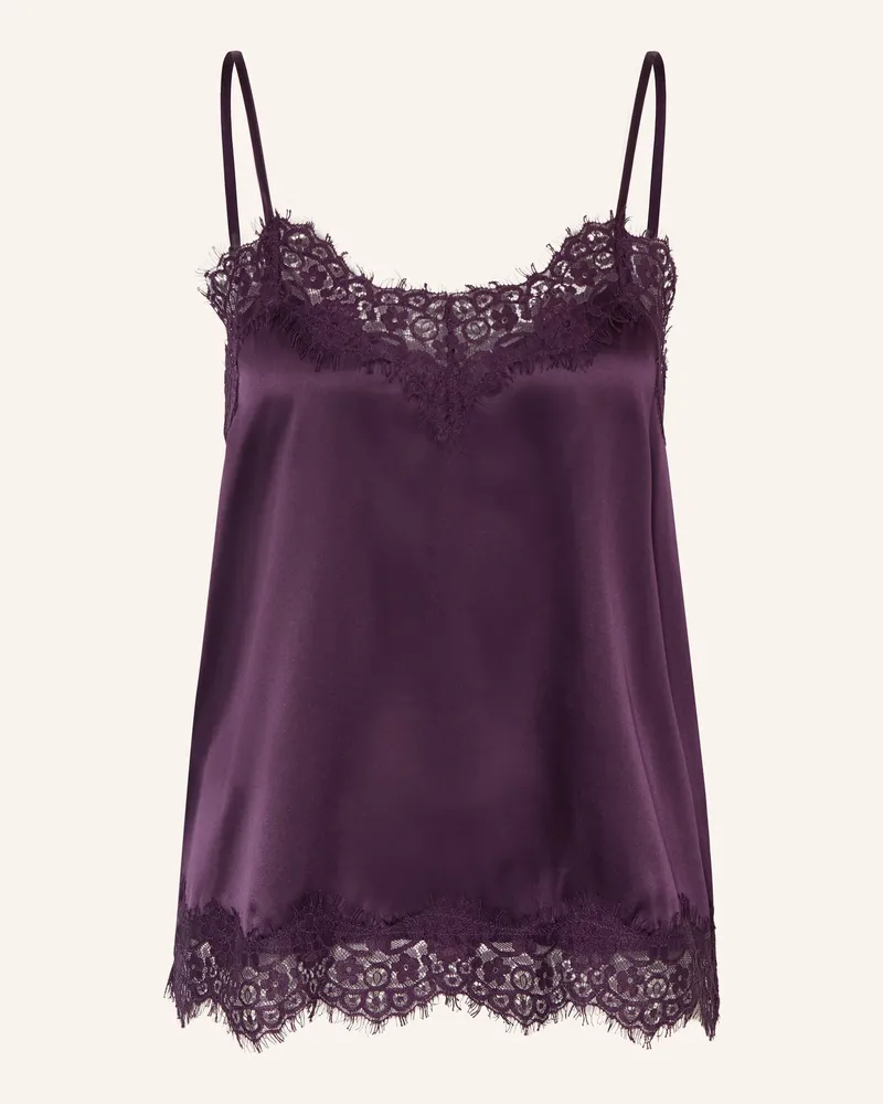 Darling Harbour Seidentop Aus Satin Mit Spitze blau Blueberry