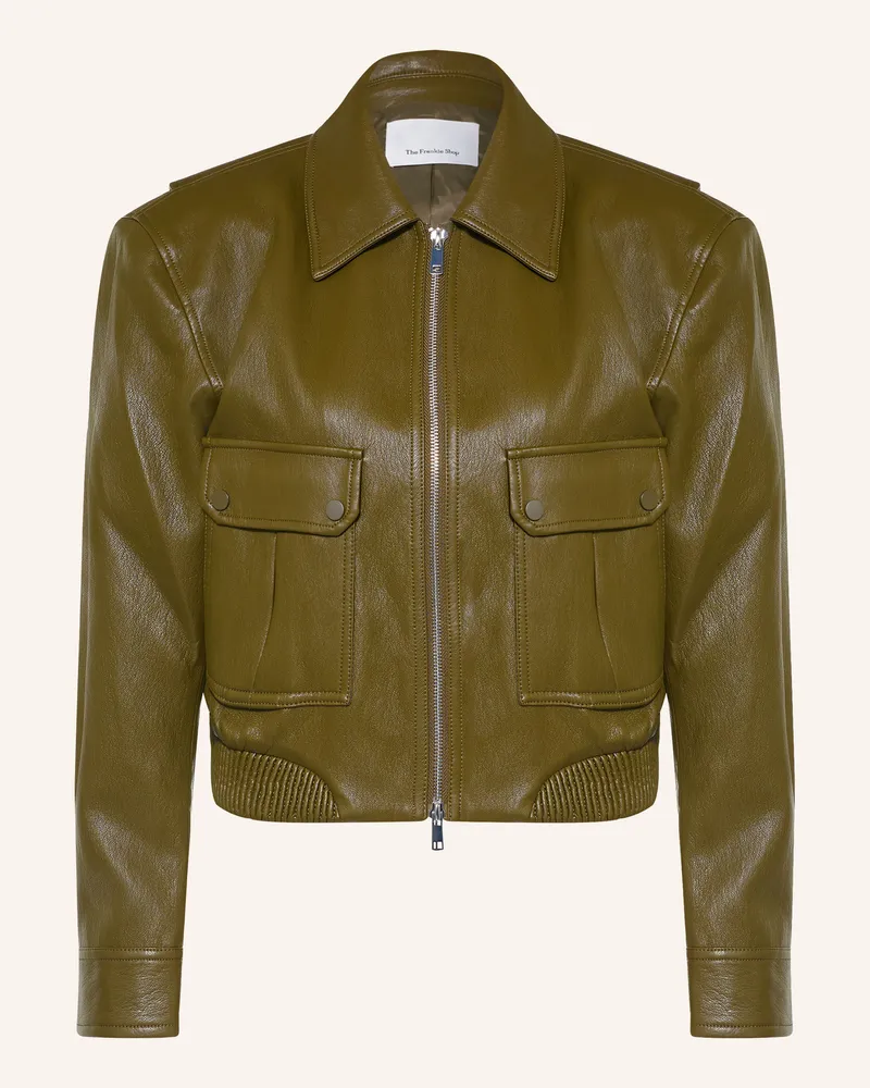 FRANKIE Shop Blouson Val In Lederoptik gruen Khaki