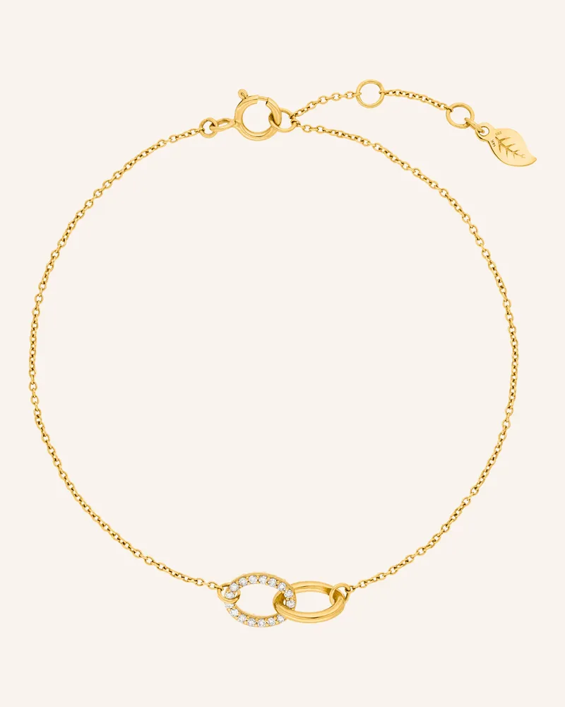 Leaf Armband ETERNAL TOUCH aus 14 Karat Gelbgold mit Diamanten Gold
