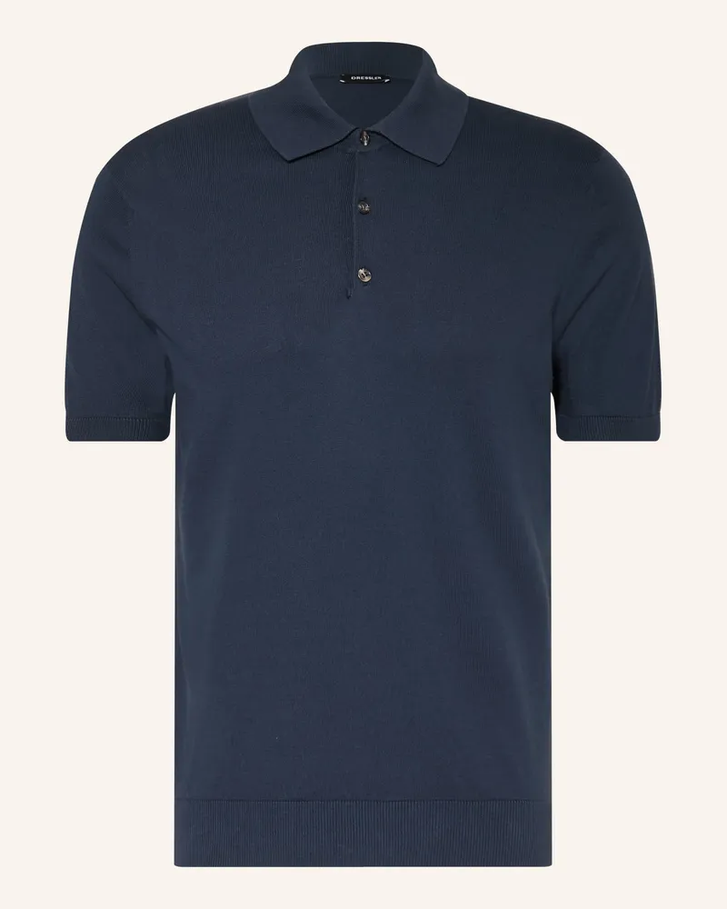 Dressler Strick-Poloshirt Dunkelblau
