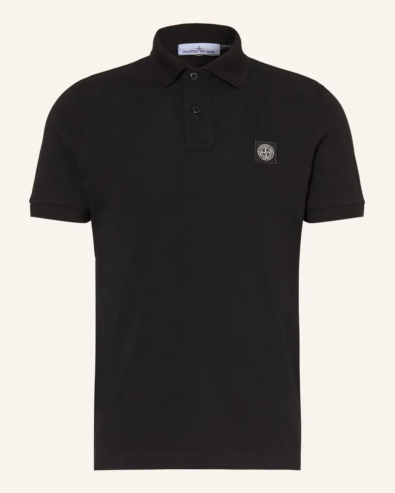 Stone Island Piqué-Poloshirt Slim Fit schwarz Schwarz